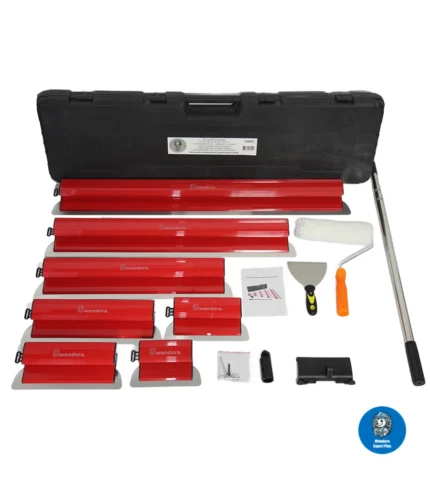 Set profesional Wendora® Expert Plus – 7 gletiere inox 0.3 mm cu mâner ABS + prelungitor telescopic și lame rezervă