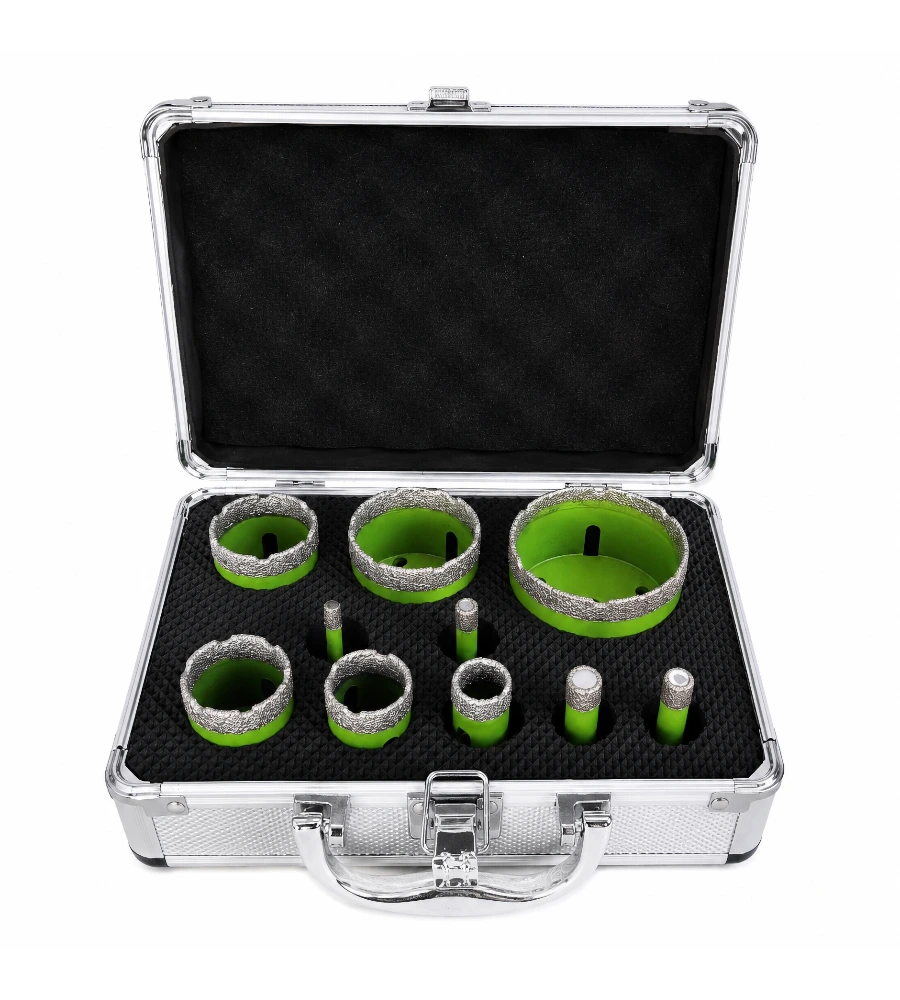 Set 10 carote diamantate M14 6-68 mm pentru gresie porțelanată, granit și marmură